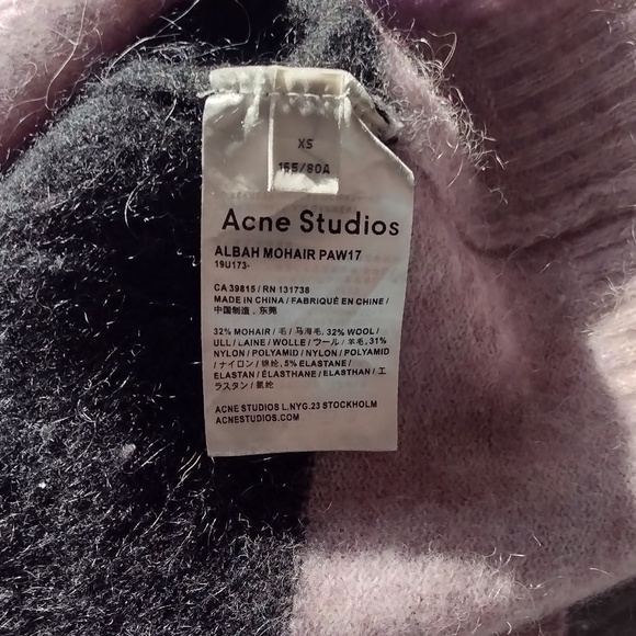 Acne Studios Albah Mohair Blend Striped Sweater XS - Picture 4 of 7